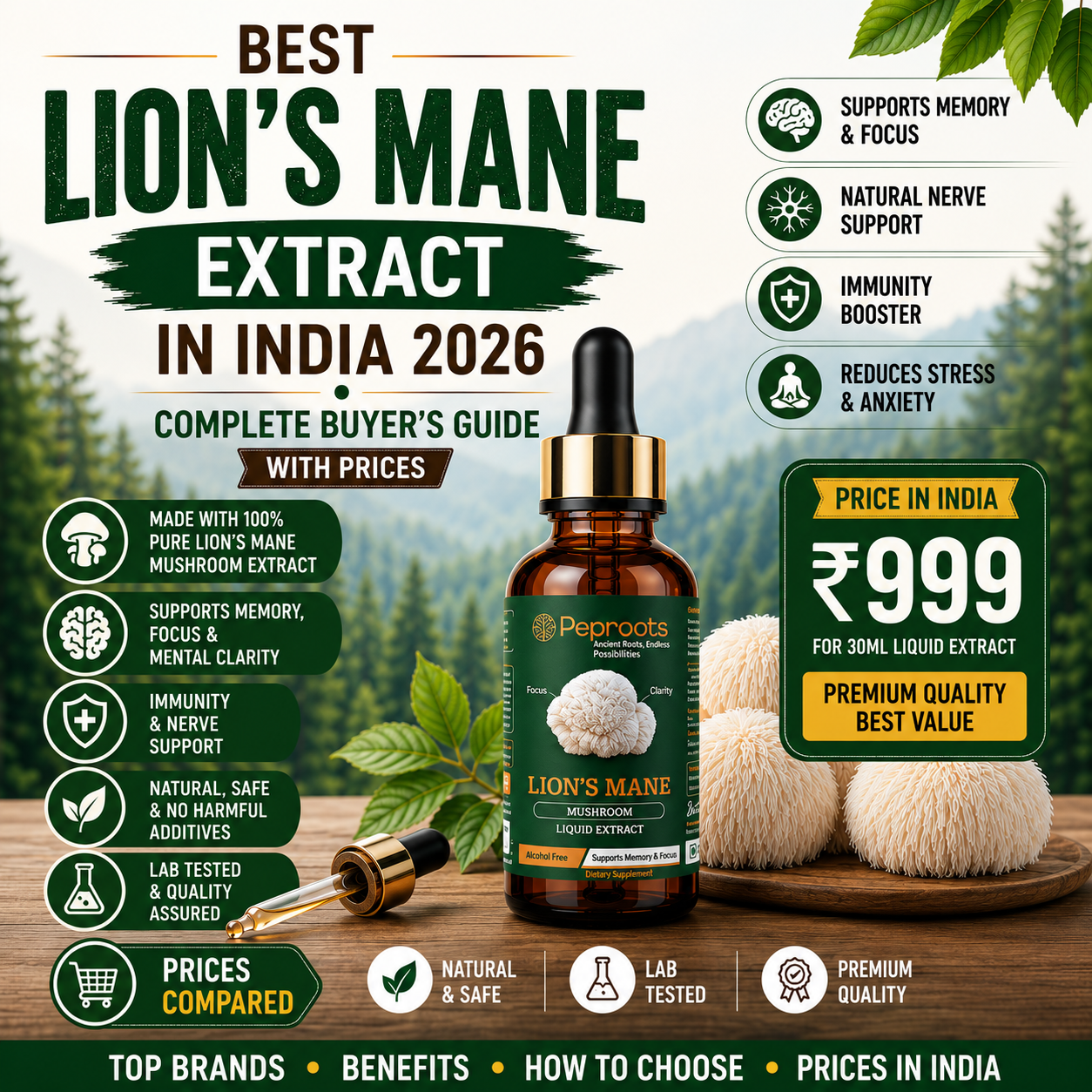 Best Lion's Mane Extract in India 2026