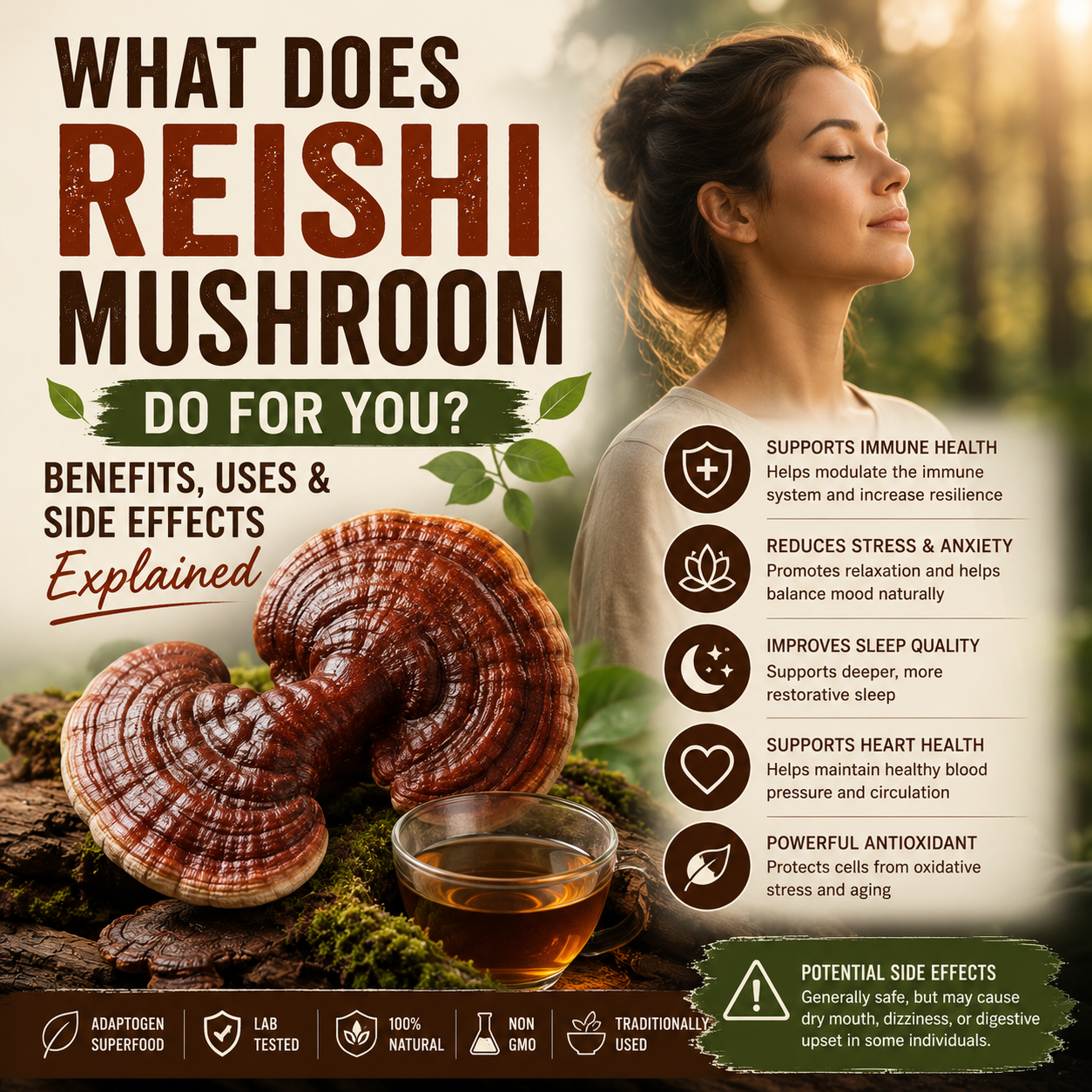 What Does Reishi Mushroom Do for You? Benefits, Uses & Side Effects Explained