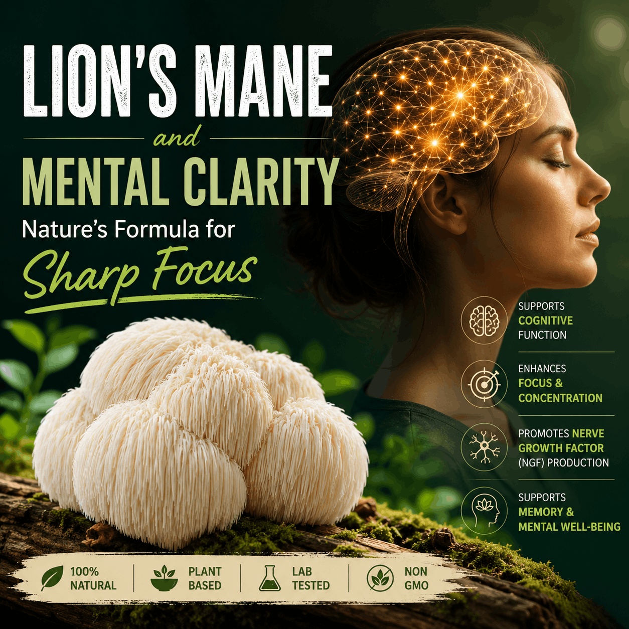 Lion’s Mane and Mental Clarity: Nature’s Formula for Sharp Focus