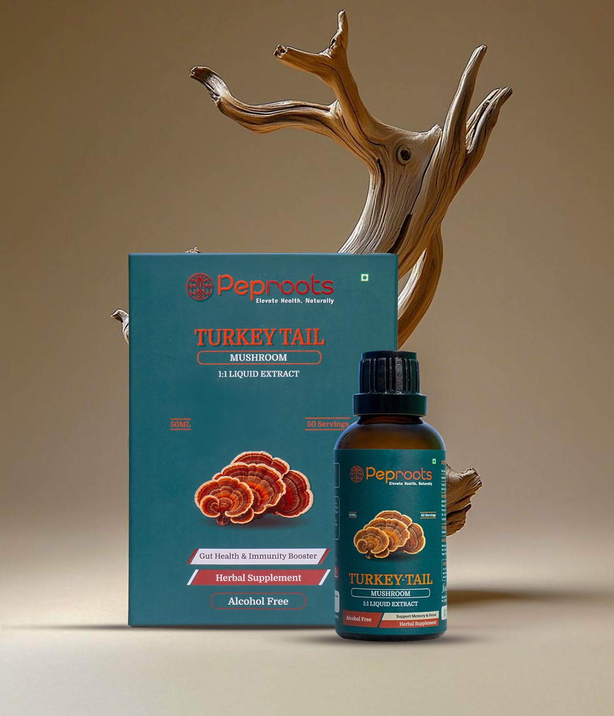 Turkey Tail Mushroom Supplement - Immunity Booster & Gut Health Support