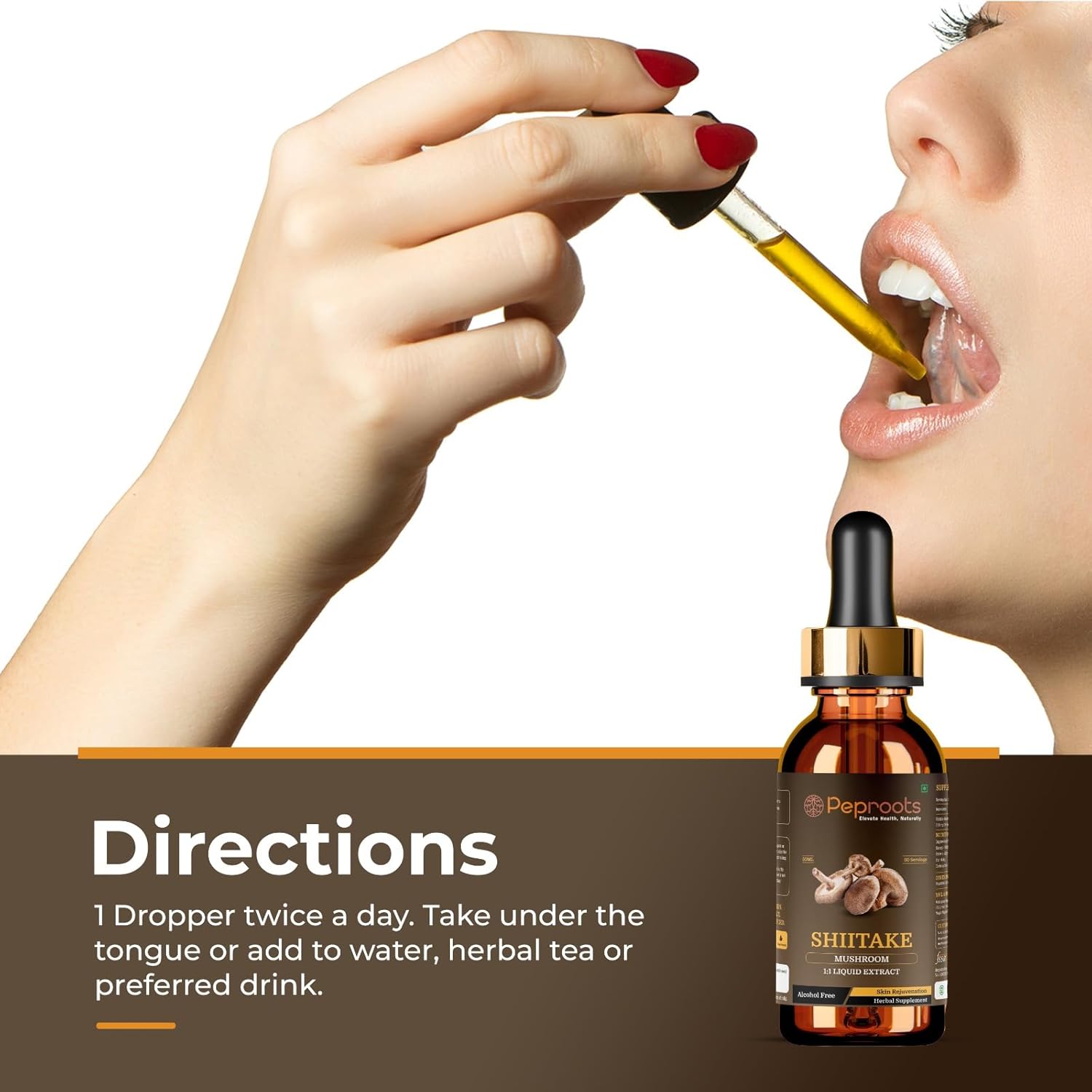 Shiitake Mushroom Liquid Extract for Skin Glow | Peproots